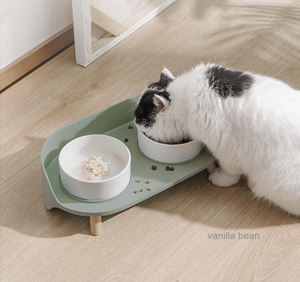 Best Pet Bowl Stand - Functional Art for Modern Homes - Vanilla Bean
