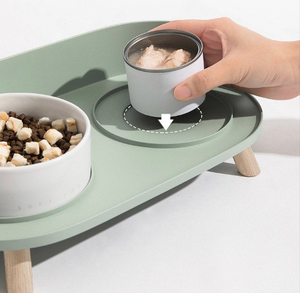 Best Pet Bowl Stand - Functional Art for Modern Homes - Vanilla Bean